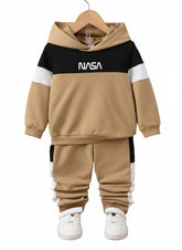 2 Pcs Boy's Fleece Printed Hoodie Tracksuit