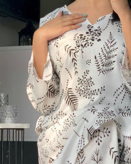 Stylish Women's Stitched Printed Shirt and Trouser Set, 2 Pcs, Arabic Linen