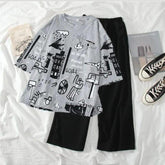 Women's Stitched Cotton Jersey Printed Night Suit