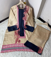 Stylish Multi-Color Printed Co-Ord Set - 2 Pcs Women's Stitched Silk Ensemble