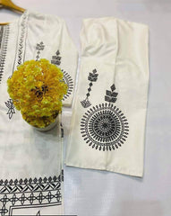 2 Pcs Women's Stitched Linen Block Printed Suit