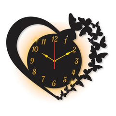 Heart Shape Design Laminated Wall Clock With Backlight
