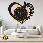 Heart Shape Design Laminated Wall Clock With Backlight