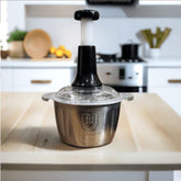 2 Litre 4 Blades Meat and Vegetable Manual Push Chopper with Stainless Steel Bowl