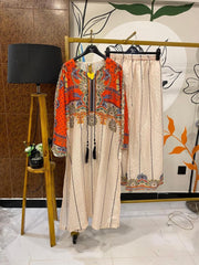 Stylish Women's Stitched Printed Shirt And Trouser Set - 2 Pcs