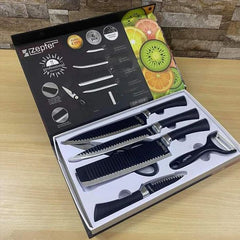 6 Pcs Non Stick Knife Set For Kitchen Professionals Chef Super Sharp High Carbon