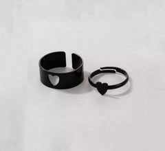 2 Pcs Trendy Couple Heart Rings