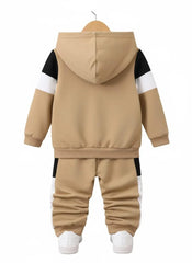2 Pcs Boy's Fleece Printed Hoodie Tracksuit
