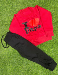 2 Pcs Girl's Fleece Printed Sweatshirt Tracksuit