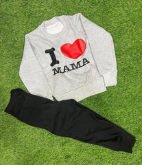 2 Pcs Girl's Fleece Printed Sweatshirt Tracksuit