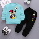 2 Pcs Fleece Printed Sweatshirt Tracksuits