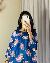 2 Pcs Women's Stitched Linen Embroidered Shirt And Trouser