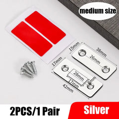 Magnetic Door Catch Ultra Thin Cabinet Magnets Stainless Steel Cabinet Door Magnetic Catch Adhesive Cabinet Door Magnets For Kitchen Closet Drawer Magnetic Cabinet Latch