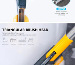 Floor Scrub Brush 2 In 1 Cleaning Brush Long Handle Removable Wiper Magic Broom Brush Squeegee Tile Kitchen Cleaning Tools