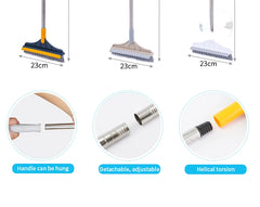 Floor Scrub Brush 2 In 1 Cleaning Brush Long Handle Removable Wiper Magic Broom Brush Squeegee Tile Kitchen Cleaning Tools