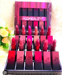 New 12 Pcs Huda Beauty Matte Lipsticks