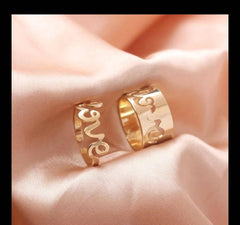 2 Pcs Trendy Couple Love Rings