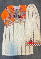 Stylish Women's Stitched Printed Shirt And Trouser Set - 2 Pcs