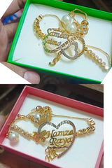 Fancy Beautiful Zircon Gold Plated Up Down Bracelet For HER