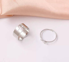 2 Pcs Trendy Couple Aeroplane Rings