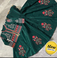 2 Pcs Women's Stitched Shamoz Silk Embroidered Maxi