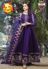 3 Pcs Women's Stitched Chiffon Embroidered Maxi