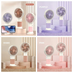 Cute Mini Fan Rechargeable Fan With Mobile Phone Holder