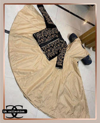 2 Pcs Women's Stitched Silk Plain Maxi With Embroidered Jacket