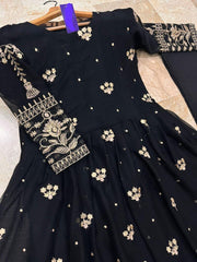 2 Pcs - Sequence Boti With Thread Zarri Work On Sleeves, Front Body Maxi With Trouser