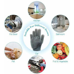 Washing Gloves Silicone Waterproof Insulated Gloves Bathroom Kitchen and Bathroom Cleaning Car Wash Multi-purpose Gloves(