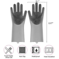 Washing Gloves Silicone Waterproof Insulated Gloves Bathroom Kitchen and Bathroom Cleaning Car Wash Multi-purpose Gloves(