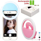 Mobile Selfie Ring Light Portable Selfie LED Ring Light for Mobile Phones Rechargeable Ring Light with Charging Cable For Tik Tok and Photography Brightness Adjustment with Flash Mode