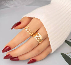 2 Pcs Trendy Couple Love Rings
