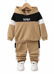 2 Pcs Boy's Fleece Printed Hoodie Tracksuit