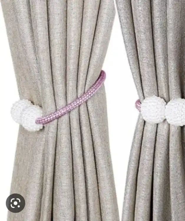 1 Pair Random Color Magnetic Curtain Tieback Curtains Holder Convenient Drape Tie Backs Pearl Decorative Rope Holdback Holder