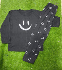 2 Pcs Women's Stitched Cotton Jersey Printed Night Suit