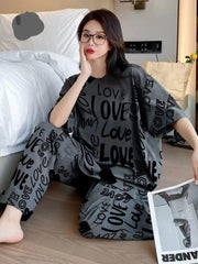 Stylish Printed Cotton Jersey Night Suit - 2 Pcs Set for Ultimate Comfort