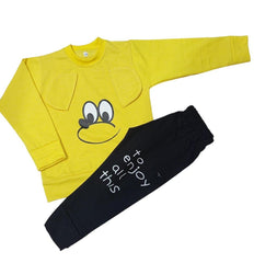 2 Pcs Girl's Fleece Printed Sweatshirt Tracksuit