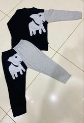 Cozy Printed Fleece Tracksuit Set for Boys & Girls - 2 Pcs (Shirt & Trouser)