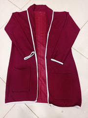 1 Pc Women's Stitched Fleece Plain Lapel Coat