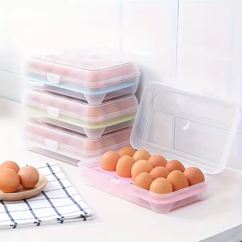 15 Frame Egg Box Egg Preservation Storage Box Portable Egg Holder Box With Lid