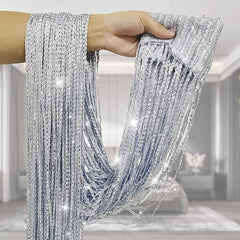 1 Pcs Silver Foil Decor Curtains - Perfect Backdrop Accessory