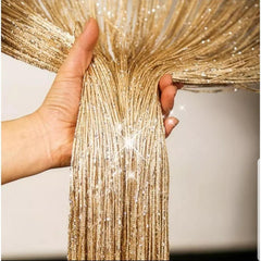 Golden Foil Decor Curtains - Perfect Backdrop Accessory, 1 Pc