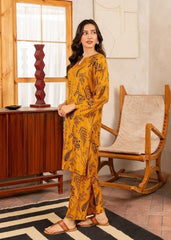 Stylish Women's Stitched Printed Shirt and Trouser Set, 2 Pcs, Arabic Linen