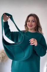 Comfortable Fleece Sweatshirt Tracksuit - 2 Pcs Set in Green