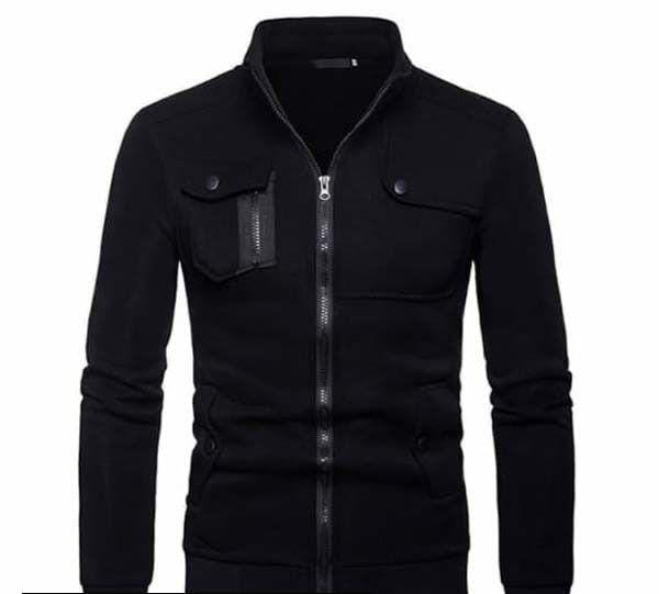 1 Pc Men's Stitched Fleece Zipper Jacket