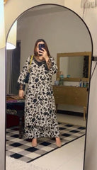 2 Pcs Women's Stitched Swiss Lawn Printed Shirt And Trouser