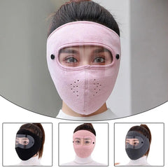 Windproof Anti Dust Full Face Masks Cycling Ski Breathable Masks Eye HD Anti Fog Goggles Hood Cover Winter Warm Hat Caps