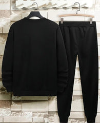 2 Pcs Men's Fleece Printed Sweatshirt Track Suit