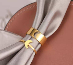 2 Pcs Trendy Couple Moon Rings